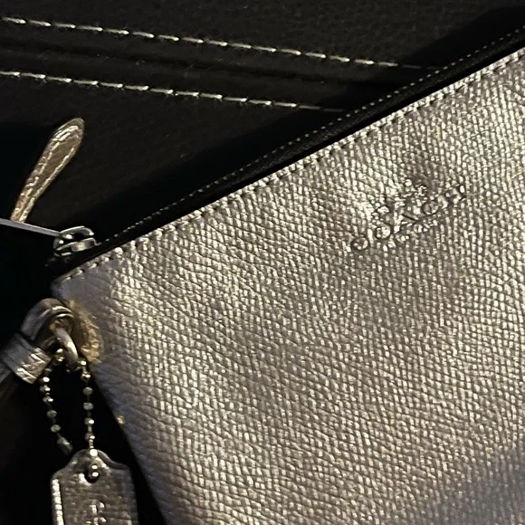NWOT COACH -silver Wristlet. New never used. - Picture 3 of 4